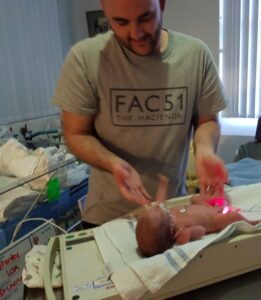 NICU Awareness Month - Carl MacDonald with son in NICU